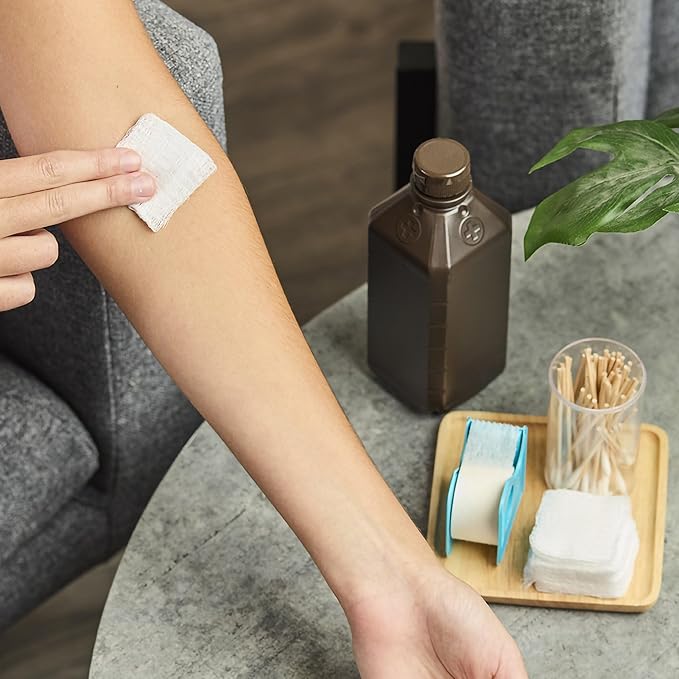 Gauze Sponge 4x4 [200 Count] Non-Sterile Gauze Pads, 12-Ply, Medical Grade Cotton Wound Dressing for First Aid Kit