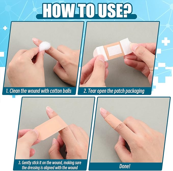 Timgle 3000 Pcs 1" x 3" Adhesive Bandages Bulk Breathable Waterproof Bandages for Sensitive Skin First Aid Kits