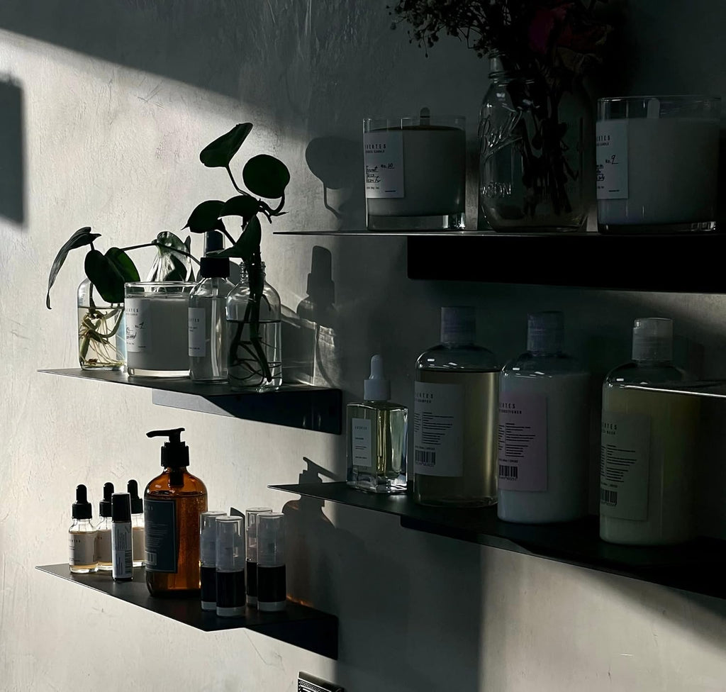 DIY CARTEL Linear Floating Shelf - Forged Raw Blackened Steel - Industrial Heavy Duty Metal Wall Mounted Modern Rustic Shelf - Made in The USA (36-inch x 8-inch Black)