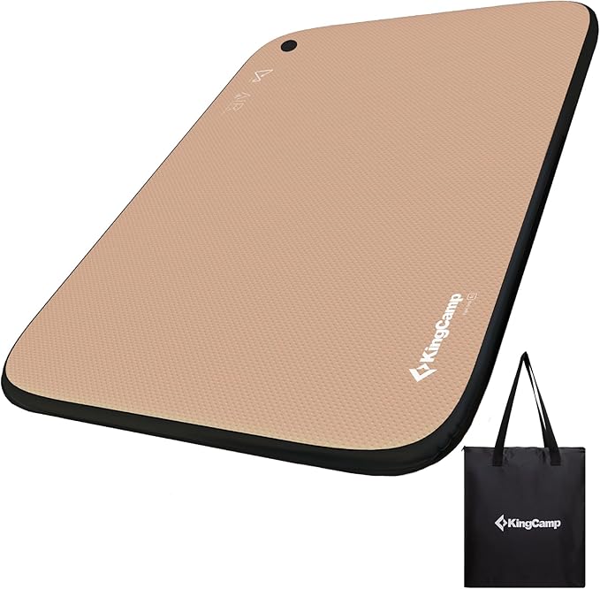 KingCamp Backpacking Sleeping Pad, Double Ultralight Inflatable Sleeping Mat for Camping Portable Noise-Free Air Mattress for Hiking, Tent, Cot & Car Travel