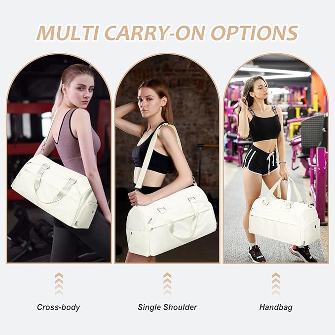Gym Bag Womens,Travel Duffel Carry on Bag Sport Tote Bag Weekend Overnight Bag