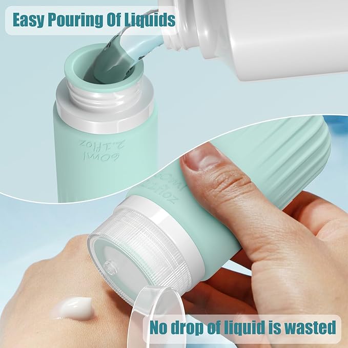 16 Pack Travel Bottles Set, TSA Approved Travel Bottles for Toiletries, BPA Free Leakproof Silicone Travel Size Containers Set for Shampoo Conditioner Lotion Body Wash & Body Wash Accessories