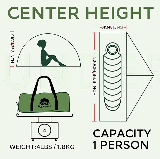 1/2 Person Backpacking Tent for 4-Season - Winter Waterproof Tent for One Person, Lightweight Camping Tent for Backpacking, Easy Set Up Cold Weather Tent by Underwood Aggregator