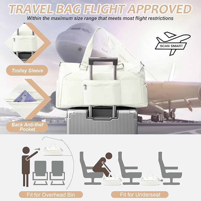 Gym Bag Womens,Travel Duffel Carry on Bag Sport Tote Bag Weekend Overnight Bag