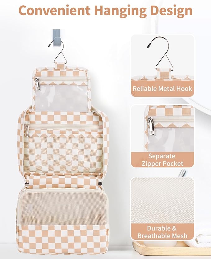 Narwey Hanging Travel Toiletry Bag Cosmetic Make up Organizer for Women and Girls Waterproof