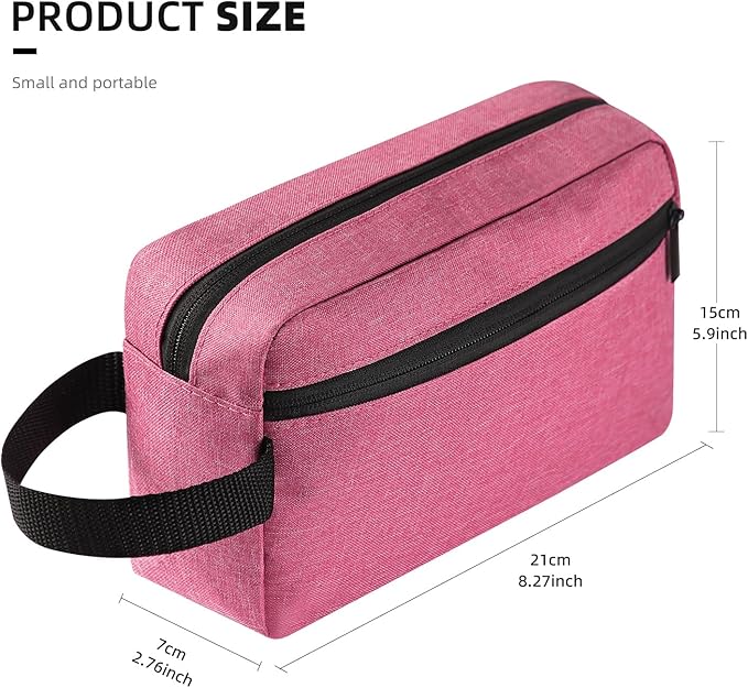 Travel Toiletry bag Toiletry bag for women men Hanging Cosmetic bag Travel accessories Gift for Women Men (Rosy)