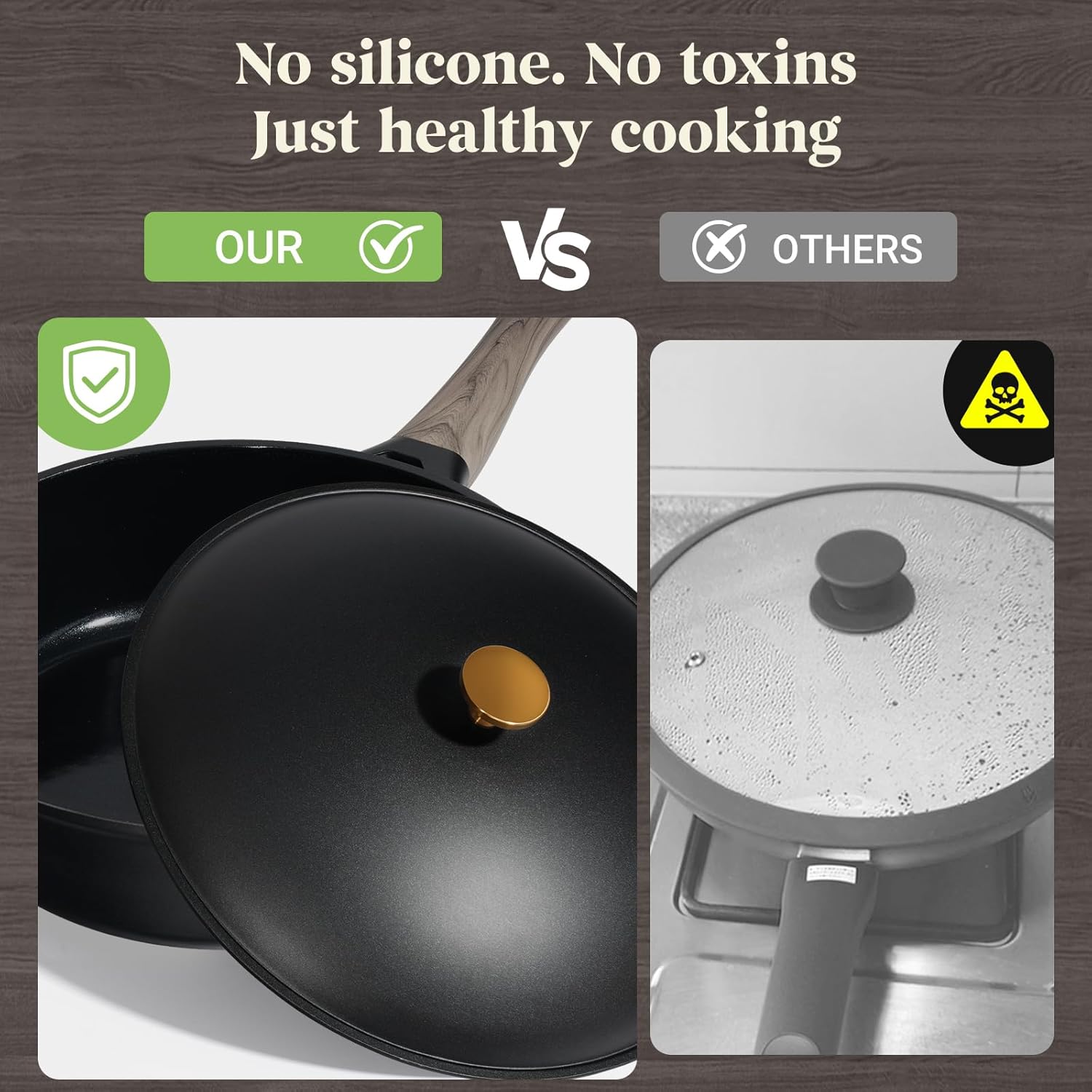 21Pcs Pots and Pans Set with Aluminum Lid, Nonstick Ti-Ceramic Cookware Sets, Induction Cookware Non Stick Cooking Set w/Frying Pans & Saucepans(PFOS, PFOA Free)-Black