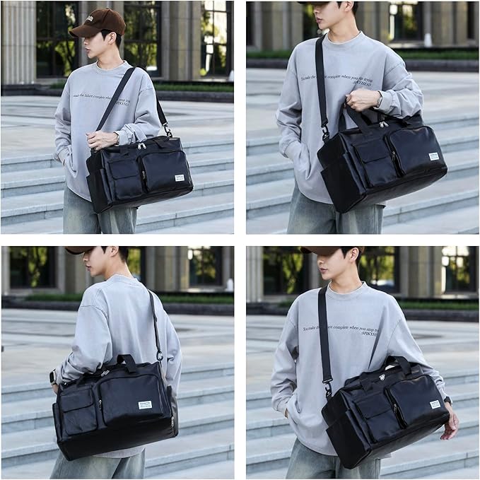 Small Gym Bag for Women, Travel Duffle Bag Carry On Weekender Bag with Shoe Compartment