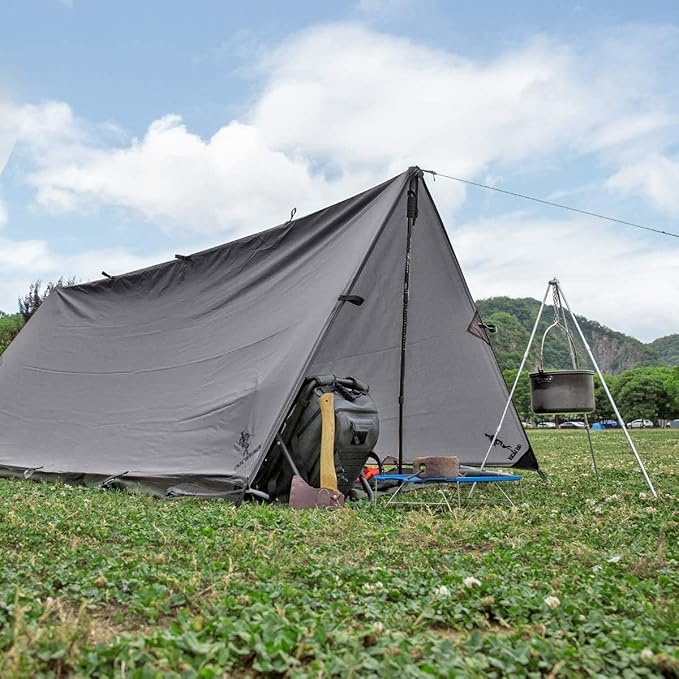 FREE SOLDIER Waterproof Portable Tarp Multifunctional Outdoor Camping Traveling Awning Backpacking Tarp for Shelter Rain (Gray 10×10.5ft)