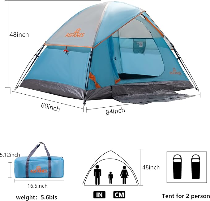 2-12 Person Tents for Camping Waterproof, Backpack Double Layer Tents, Perfect Picnics, Fishing and Backyard Camping