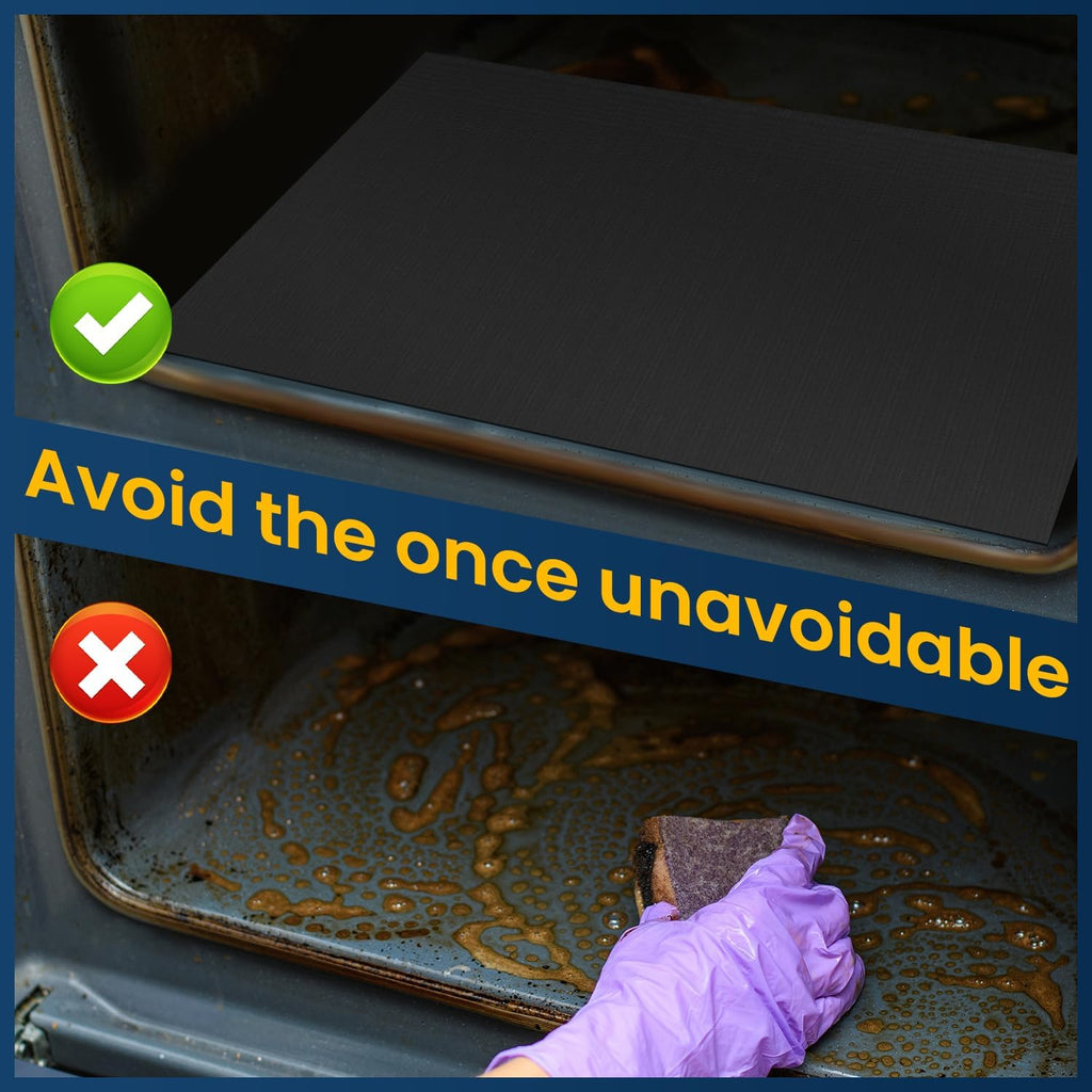 Oven Liners for Bottom of Oven - Large Heavy Duty Oven Protector Mat, Non-Stick Oven Electric Gas Liner Floor Protector Liner, Reusable Heat Resistant Stovetop Air Fryer Grill Baking Mat