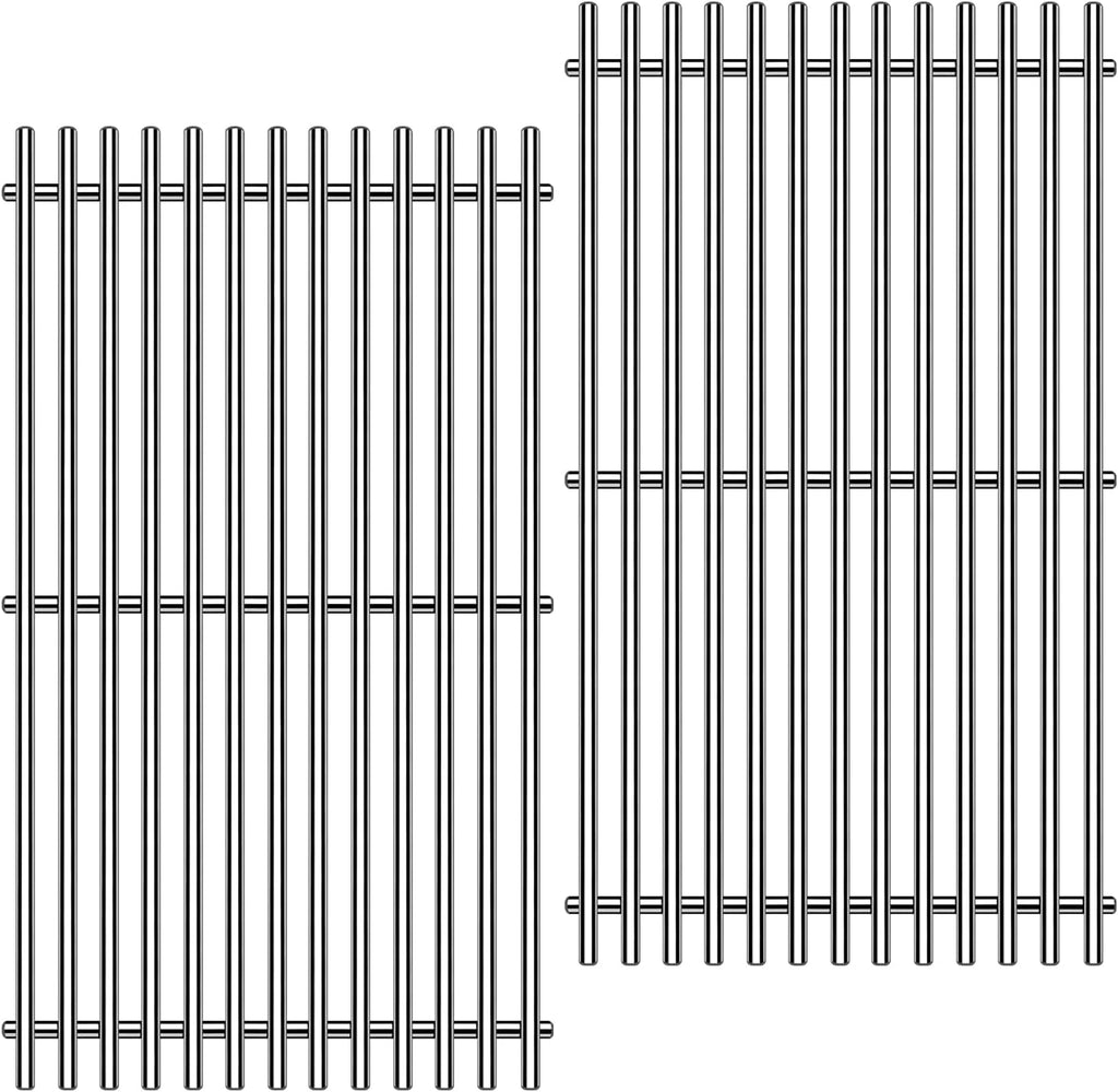 9MM 304 Stainless Steel Grill Grates for Weber Spirit E-210 E-220 S-210 S-220 Gas Grills with Front-Mounted Control 7637 Grill Replacement Parts for Weber Spirit I & II 200 Series 17.5 inch