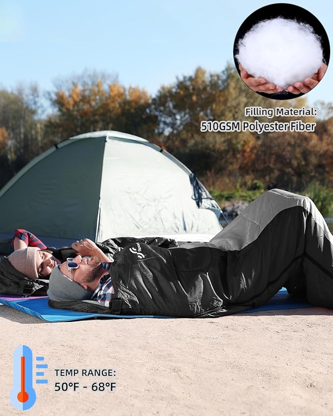 Sportneer Sleeping Bags for Adults, Warm & Cold Weather Sleeping Bag for Adults Kids Boys Girls - Lightweight Compact Camping Gear Equipment, Traveling, Backpacking, Hiking