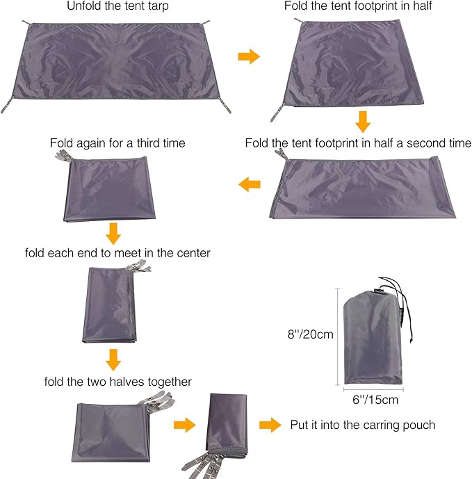 REDCAMP Waterproof Camping Tent Tarp - 95"x83", 4 in 1 Multifunctional Tent Footprint for Camping, Hiking and Survival Gear, Lightweight and Foldable