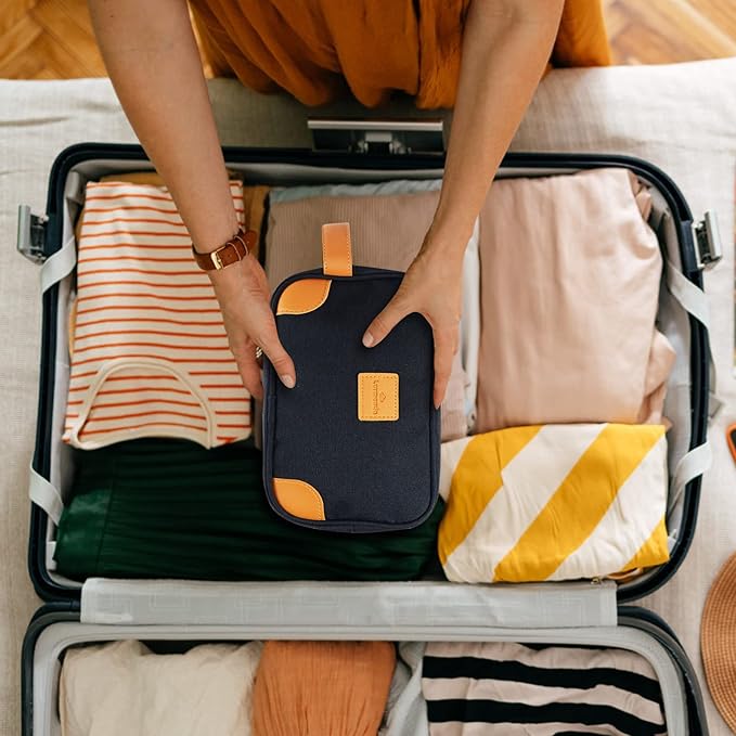 Lermende Toiletry Bag, Clear Shaving Dopp Kit for Men Travel Toiletry Bag with Hand Strap Unisex Bathroom Toiletries Organiser