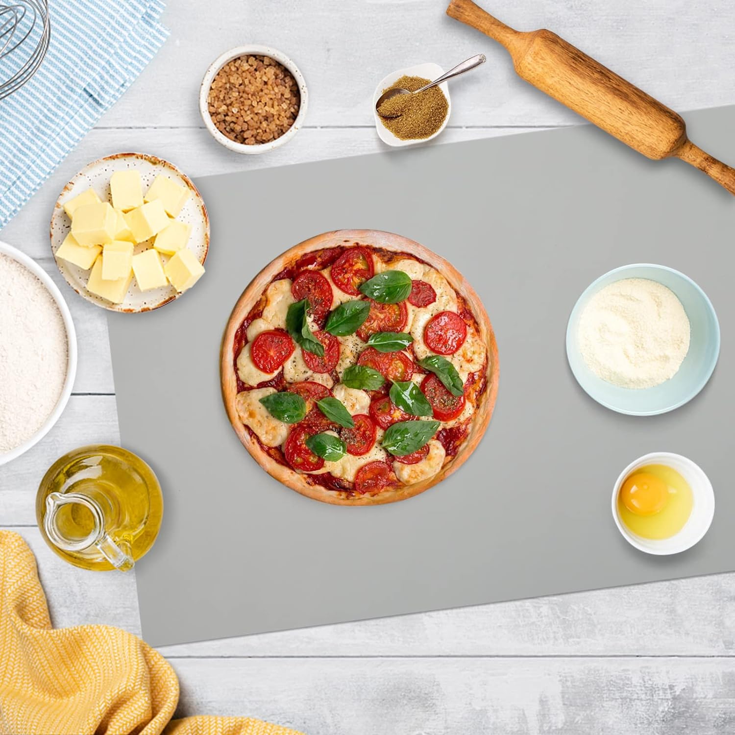 Silicone Mat Heat Resistant Mats for Countertop, Multipurpose Large Silicone Mats for Crafts Kitchen Workbench Size 36x24 inches Thick 2mm,Rolled Package,Grey