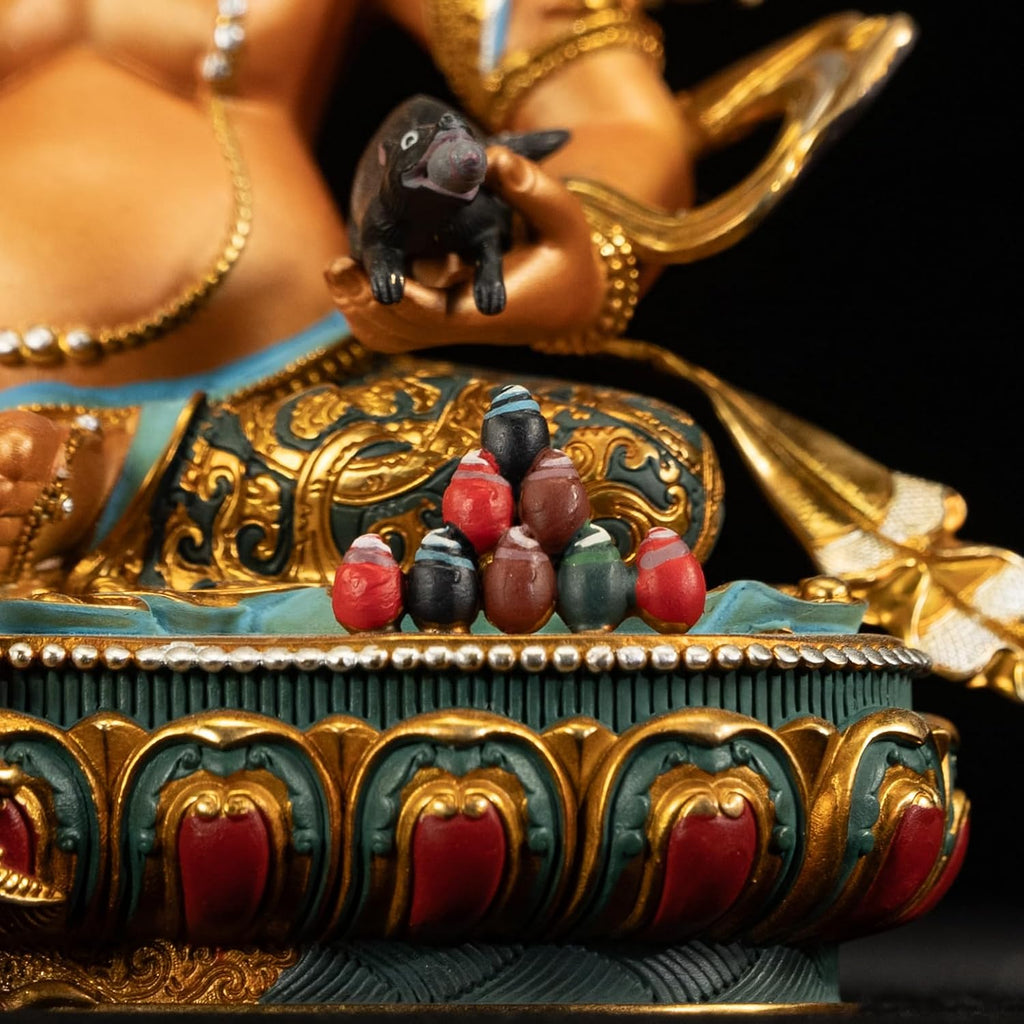 Handmade Brass Buddha Vajrayana Statue, Wax Modeling, Handicraft in Nepal, Feng Shui Decoration attracts Wealth,10.62"