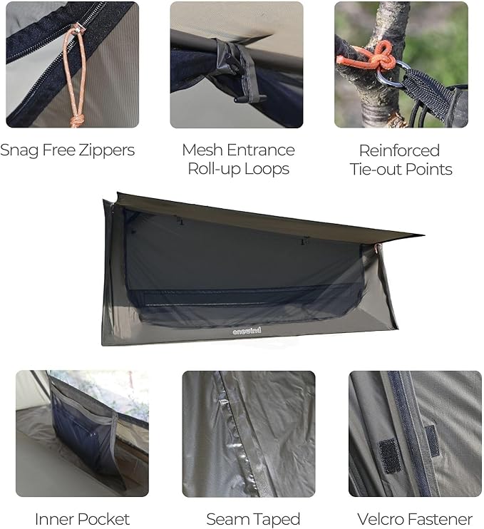 onewind Ultralight One Person Bivy Tent, Backpacking Tent for Single Person Waterproof Silnylon Lightweight for Camping Backpacking Hiking, NO Trekking Pole