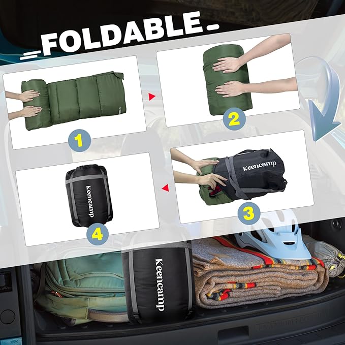 0 Degree Sleeping Bag Cotton Flannel Winter Cold Weather for Adults XXL Sleeping Bag 4 Season Big and Tall with Pillow Compression Sack