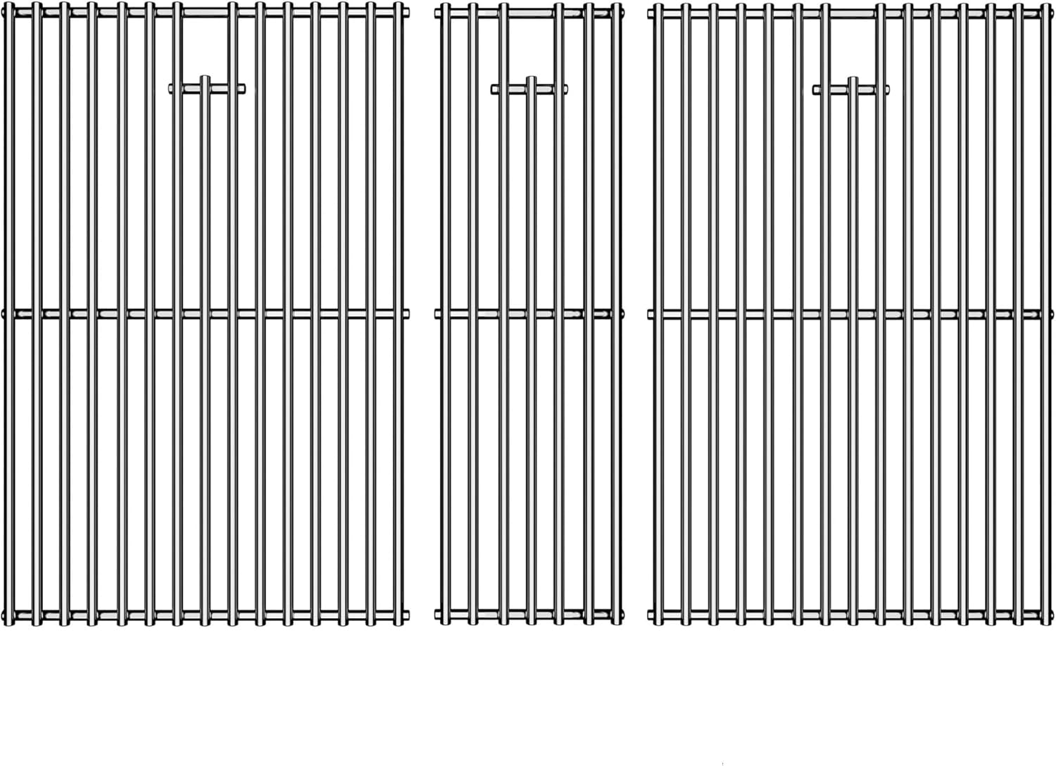 Stainless Steel Cooking Grill Grates Replacement for Nexgrill 720-0882A Evolution Infrared Plus 5-Burner Gas Grills Grates Replacement Parts Cooking Grids with Side Burner, Set of 2, 17 Inch