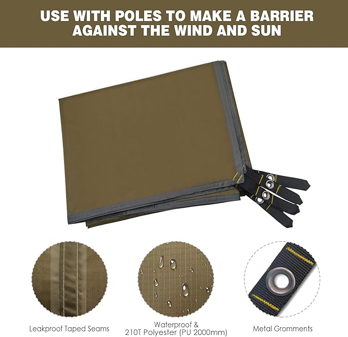 Gold Armour Tent Footprint, Camping Tarp Waterproof Ultralight - 84x60in | 84x84in | 84x96in | 82x106in | 120x108in | 120x120in | 120x144in Floor and Ground Tarps for Camping (OD Green 82x106in)