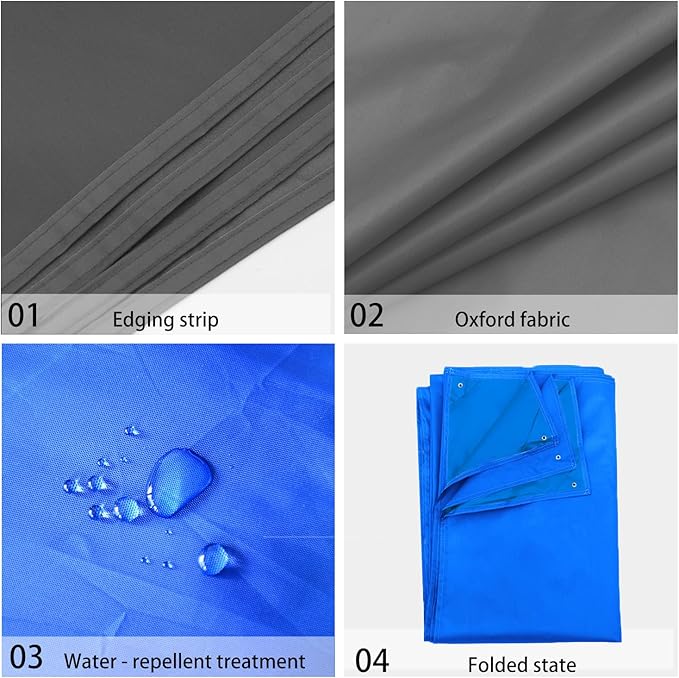 Wind Tour Portable Multifunctional Outdoor Camping Tarp Groundsheet Footprint Lightweight Floor and Ground Tarps for Camping Hiking with Carry Bag (Blue-57" x 83")