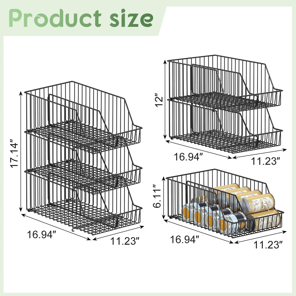 3 Pack Can Storage Organizer For Pantry,Stackble Widen Can Holder Rack With 3 Adjustable Dividers, Can Dispensers For Soup Soda Canned Food Water Bottle, Pop Drink Organizers for Cabinet Shelf