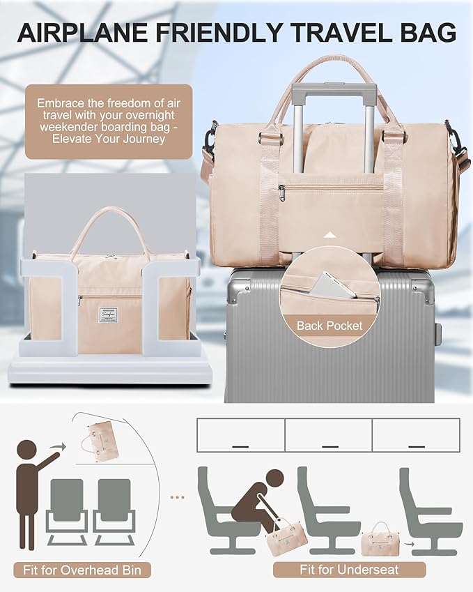 Gym Bag Womens,Travel Duffel Carry on Bag Sport Tote Bag Weekend Overnight Bag