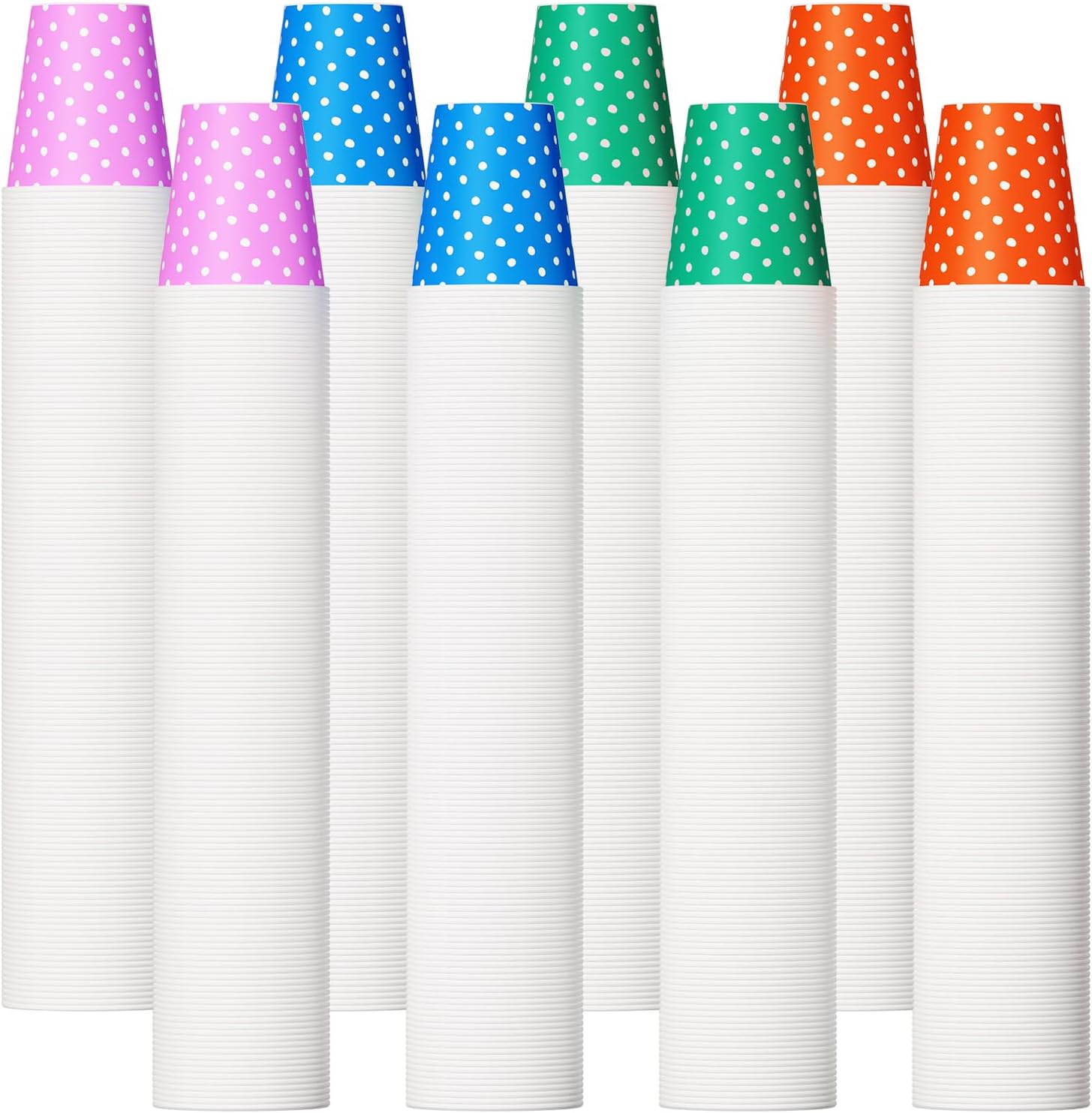 1000 Pack 5oz Paper Cups, Multicolor Paper Disposable Cups, Small Mouthwash Cups, Cold Beverage Drinking Cup for Party, Travel and Event (Dots)