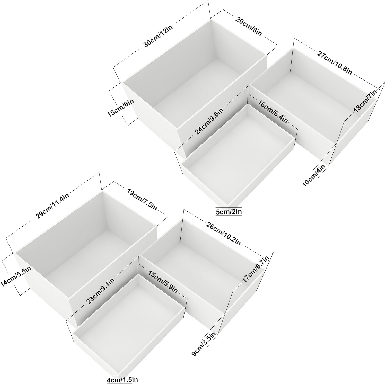 6 Pack White Buffet Food Risers, Step 12” 11”10” Large Size Acrylic Cube Box Display for Dessert Food Drink Collectibles Jewelry Figures, Display Stands for Retail Vendor Events,5 Side, Rectangle