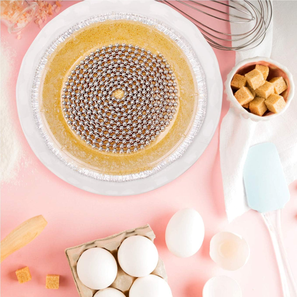 Durable Baking Supplies: Stainless Steel Chain Pie Weights, Reusable and Easy to Clean, Odorless, Safe Pie Weights for Pie Crusts, Oven Safe Baking Beads (10 feet)