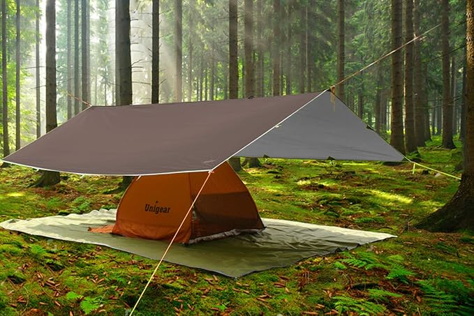 Unigear Hammock Rain Fly Waterproof Tent Tarp, UV Protection and PU 3000mm Waterproof, Lightweight for Camping, Backpacking and Outdoor Adventure