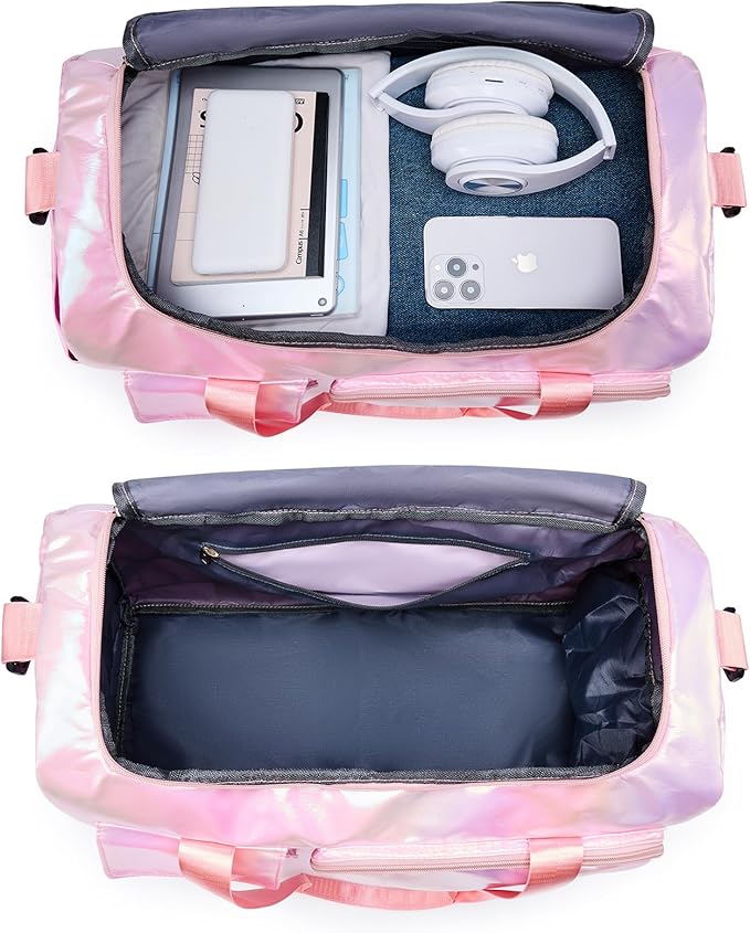 Small Gym Bag for Women, Travel Duffle Bag Carry On Weekender Bag with Shoe Compartment