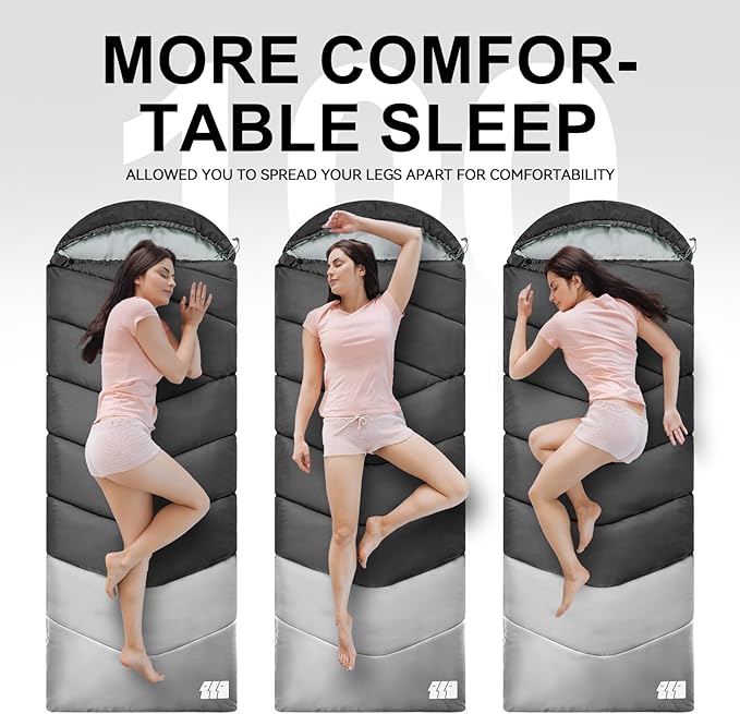 Sleeping Bags for Adults Cold Weather,Portable, Waterproof,Lightweight Sleeping Bag for Tall Girls Boys with Compression Sack for Warm Camping, Hiking, Outdoor & Indoor