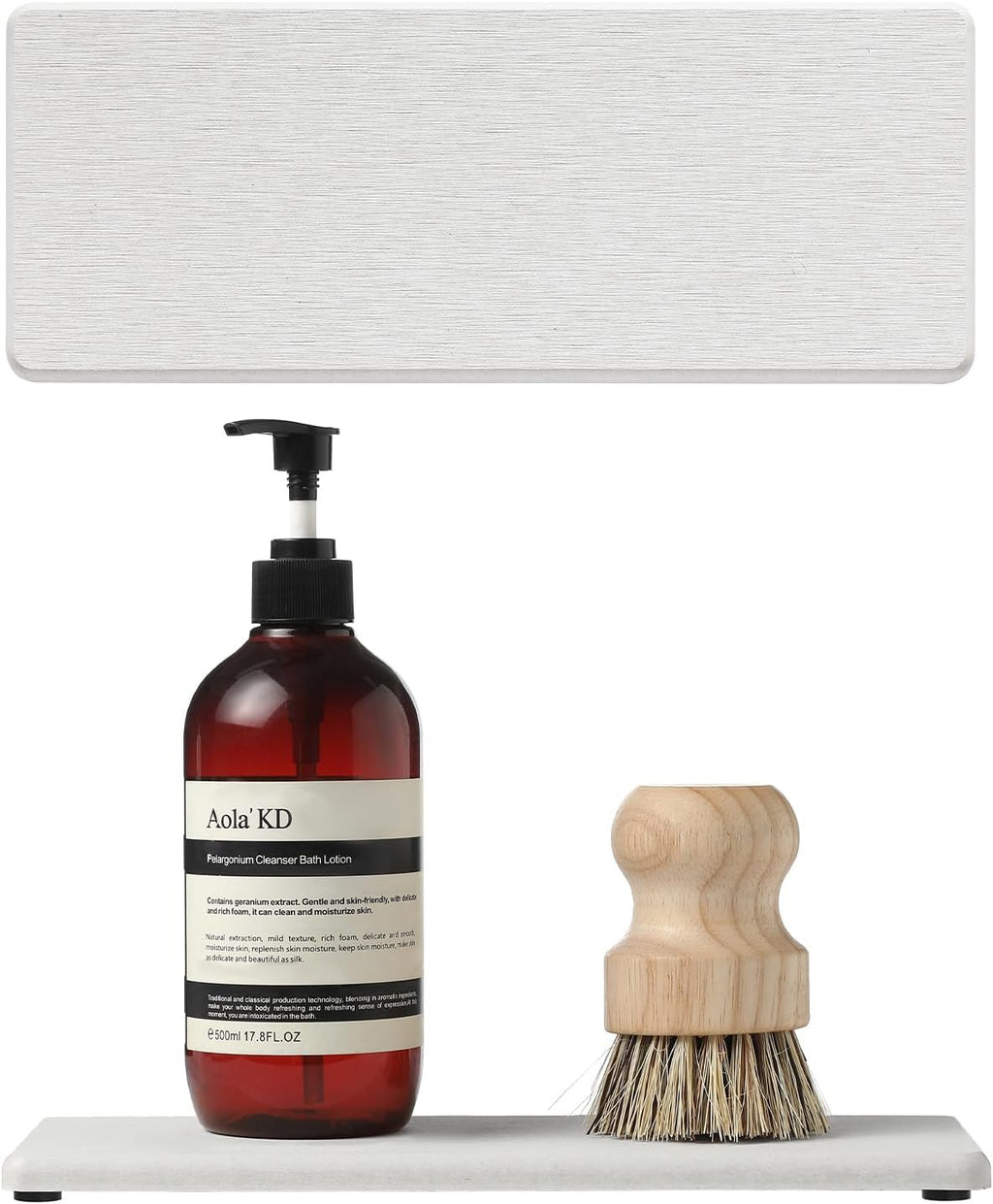 2PCS Bathroom Sink Vanity Trays, Water Absorbing Diatomite Stone Quick Drying Mat for Kitchen Counter,Faucet Splash Guard Dish Rack Soap Dispenser Sponge Holder Caddy Organizer,Beige, 9"x3.5"