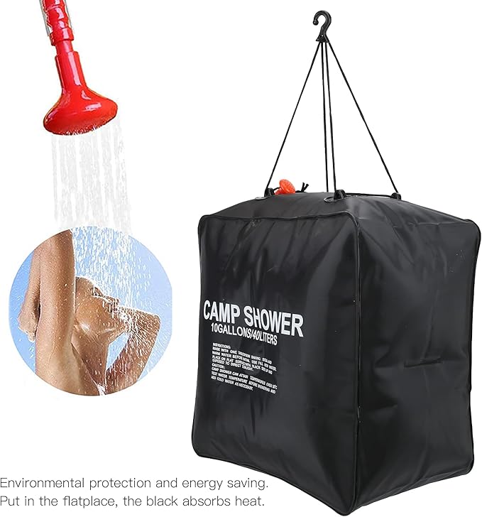 01 40L Water Bag Solar Heated, Solar Heating 40L Solar Shower Bag for Camping for Outdoor