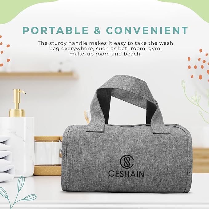 4-in-1 Hanging Toiletry Bag | Roll-up Makeup Organizer With 4 Detachable PVC Zip Pouches| Travel Toiletry Bag, 600D Oxford Fabric Material Organize Make up, Cosmetics