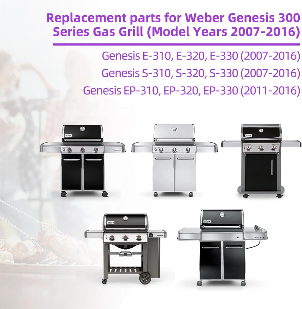 19.5" 304 Stainless Steel Grill Grates for Weber Genesis 300 Series E310 E320 E330 S310 S320 S330 EP-310 EP-320 EP-330 Gas Grills 2-Pack Cooking Grids Replacement Parts for Weber 7524, 7528