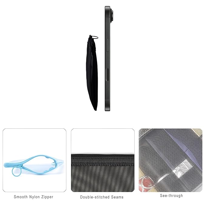 Patu Mini Zipper Mesh Bags, 4" x 5", Size S / A7, 5 Pieces, Beauty Makeup Lipstick Cosmetic Accessories Organizer, Small Travel Kit Storage Pouch, Assorted Colors