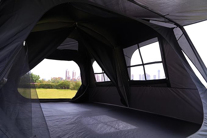 KTT Extra Large Tent 10-12-14 Person(B),Family Cabin Tents,2 Rooms,3 Doors and 3 Windows with Mesh,Straight Wall,Waterproof,Double Layer,Big Tent for Outdoor,Picnic,Camping,Family Gathering