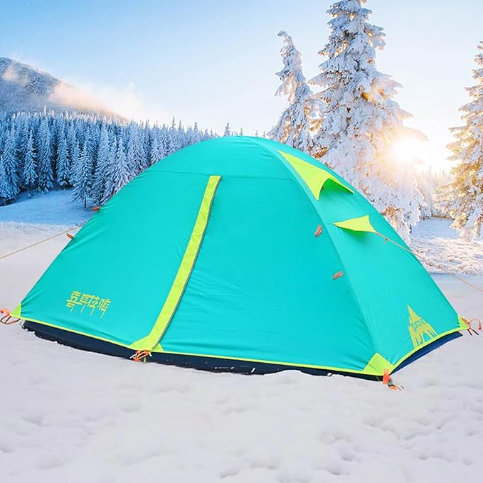 Himalaya 1/2 Person Camping Tent, 4 Season Tent Backpacking Winter Tent Waterproof Windproof Lightweight Portable PU5000 for Outdoor Camping Cold Weather Hiking Mountaineering