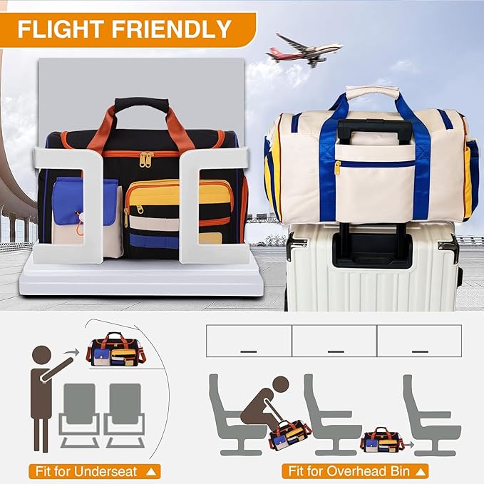 Small Gym Bag for Women, Travel Duffle Bag Carry On Weekender Bag with Shoe Compartment