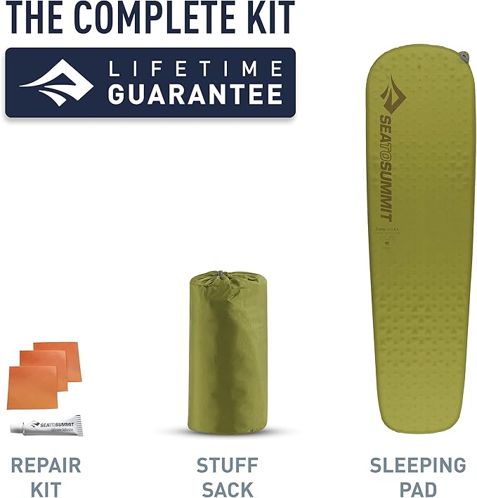 Sea to Summit Camp Self-Inflating Foam Sleeping Mat for Camping and Backpacking, Rectangular - Large (79 x 25 x 1.5 inches)