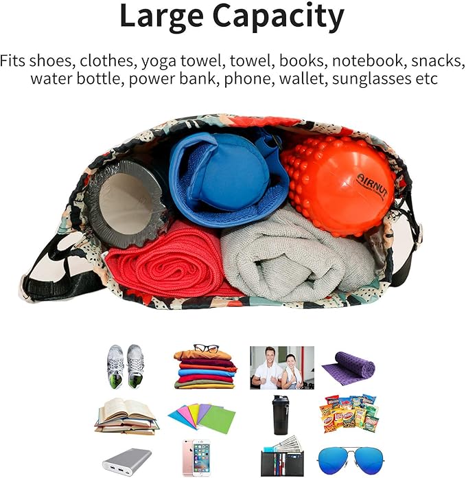 Waterproof Drawstring Bag, Gym Bag Sackpack Sports Beach Backpack for Men Women