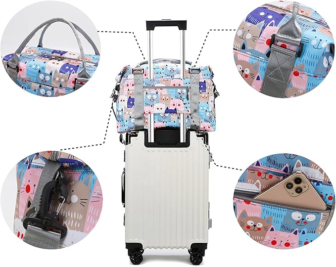 Travel Duffle Bag Weekender Overnight Bag Gym Tote with Dry and Wet Separated Pocket for Women Girls Shoulder Workout Duffel Bag Water Resistant (colorful leaves)