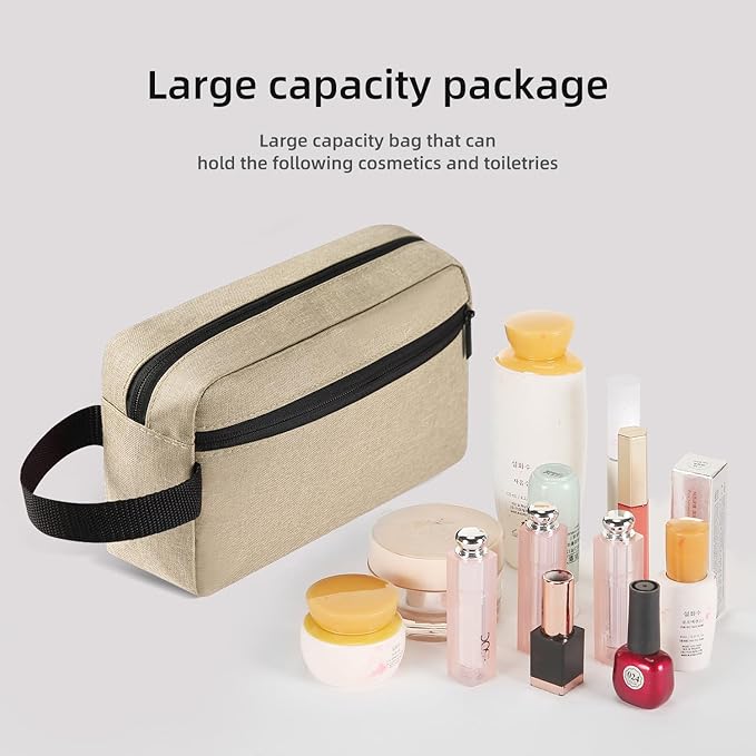 Travel Toiletry bag Toiletry bag for women men Hanging toiletry bag Cosmetic bag Travel accessories for Women Men (Khaki)