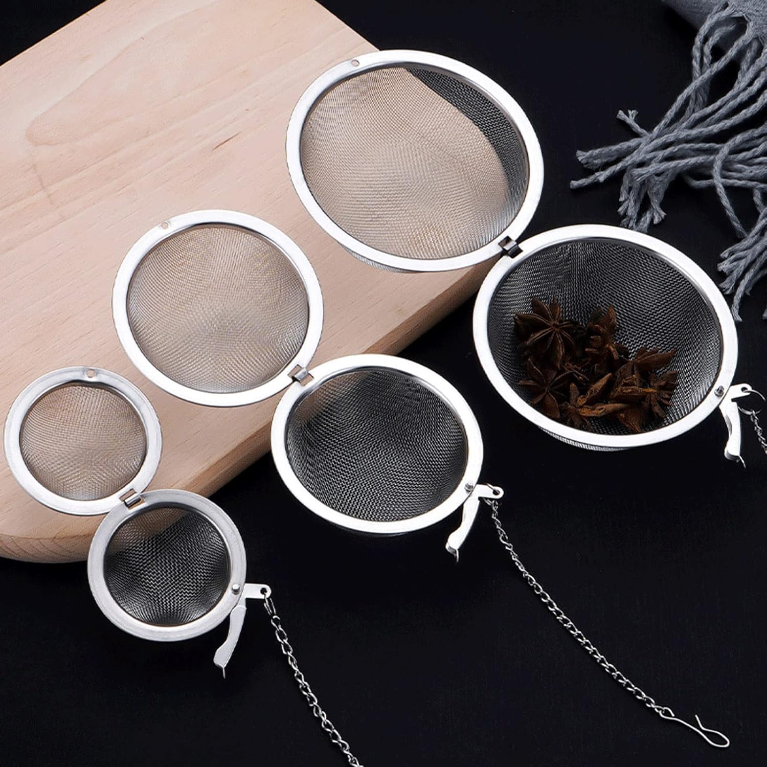 2PCS Tea Infuser, Upgraded 3.5 IN Tea Strainer, Premium Tea Infusers for Loose Tea, Tea Steeper, Tea Ball for Tea Flavoring Herbal Spices Seasonings