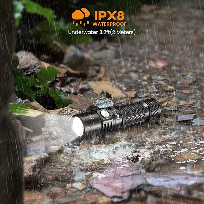 sofirn SP10 Pro Mini Flashlight 900 Lumens, Small AA Flashlight with LH351D LED 90CRI, Anduril 2 UI, Pocket Flashlight for Camping, Outdoor, Hiking Emergency (Black-KIT)