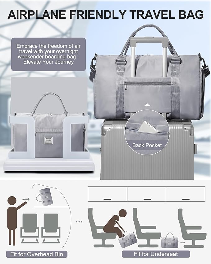 Gym Bag Womens,Travel Duffel Carry on Bag Sport Tote Bag Weekend Overnight Bag