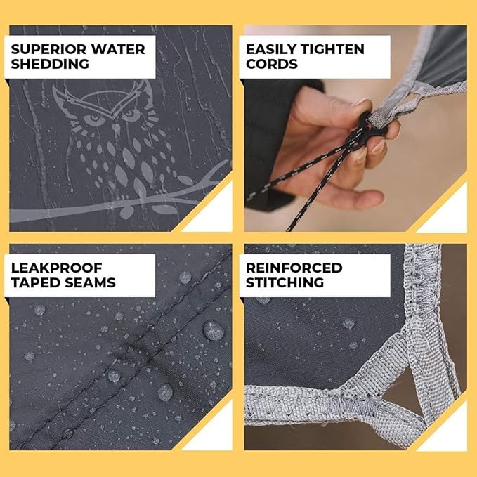 Hammock Tarp - Rain Tarp for Camping Hammock Tent 11 x 9 ft-Camping Gear Must Haves w/Easy Set Up Including Tent Stakes and Carry Bag